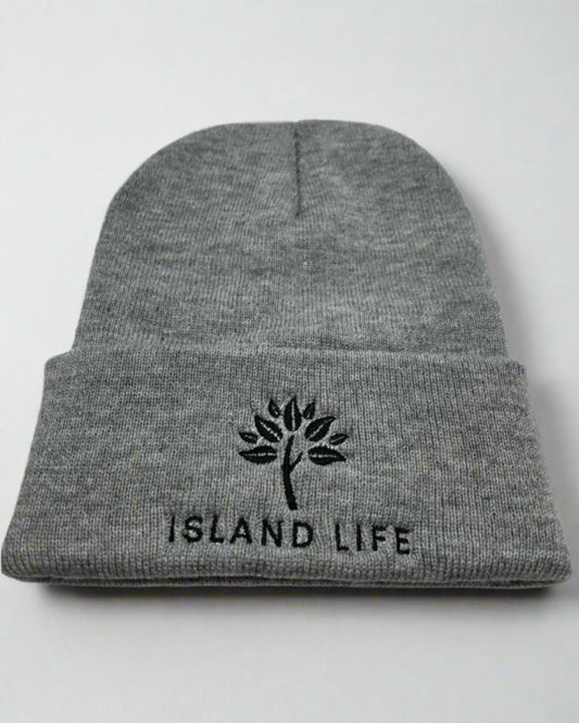 'Heather Grey' Island Life Embroidered Toque