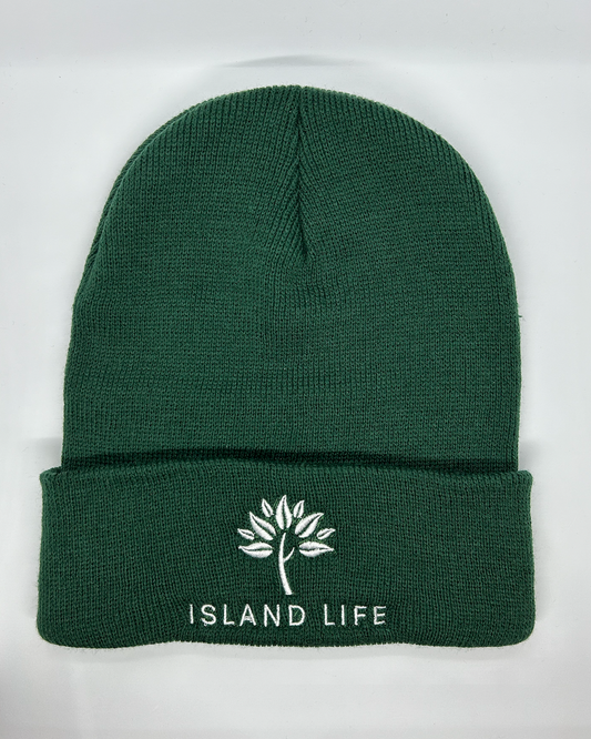 'Forest Green' Island Life Embroidered Toque
