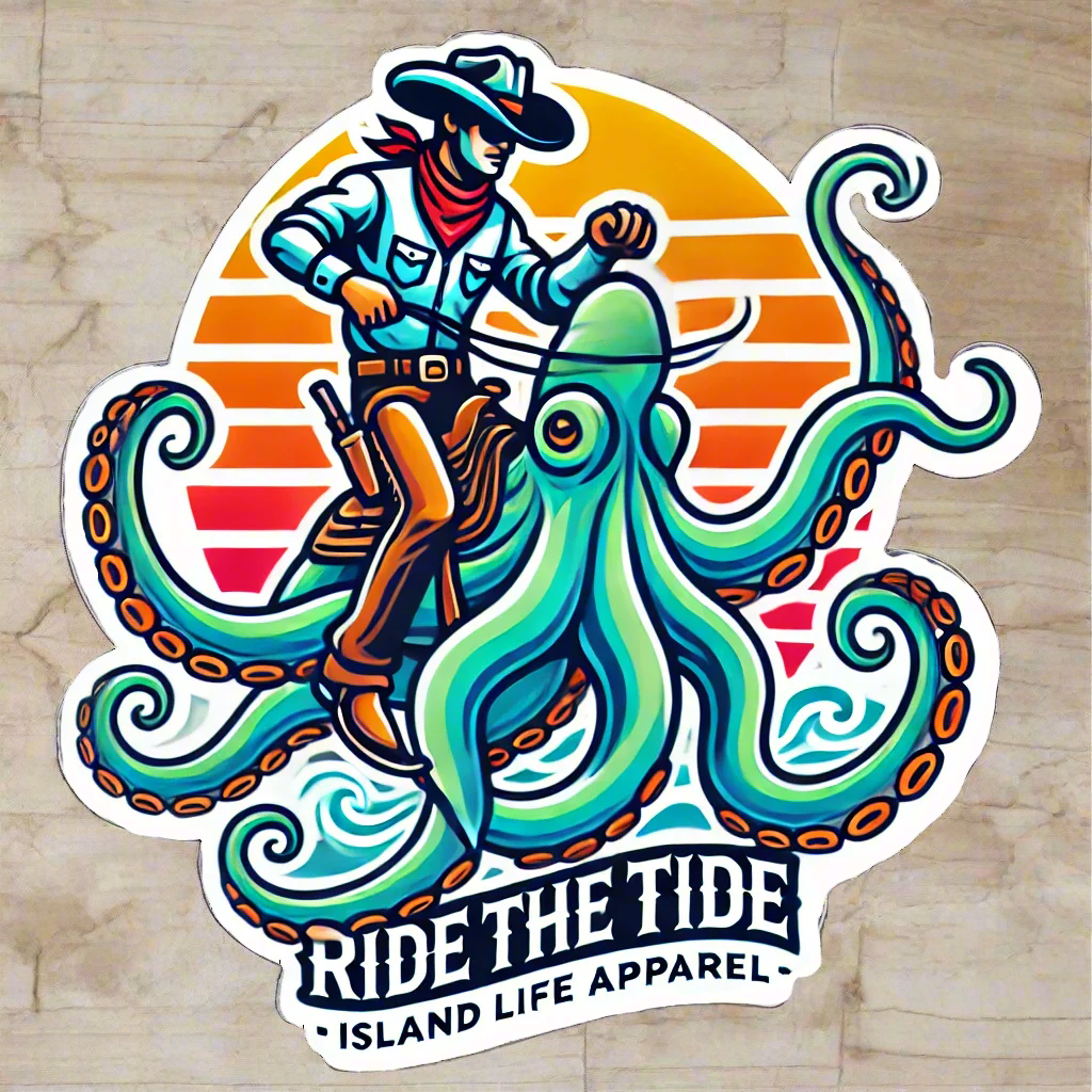 cowboy riding octopus
