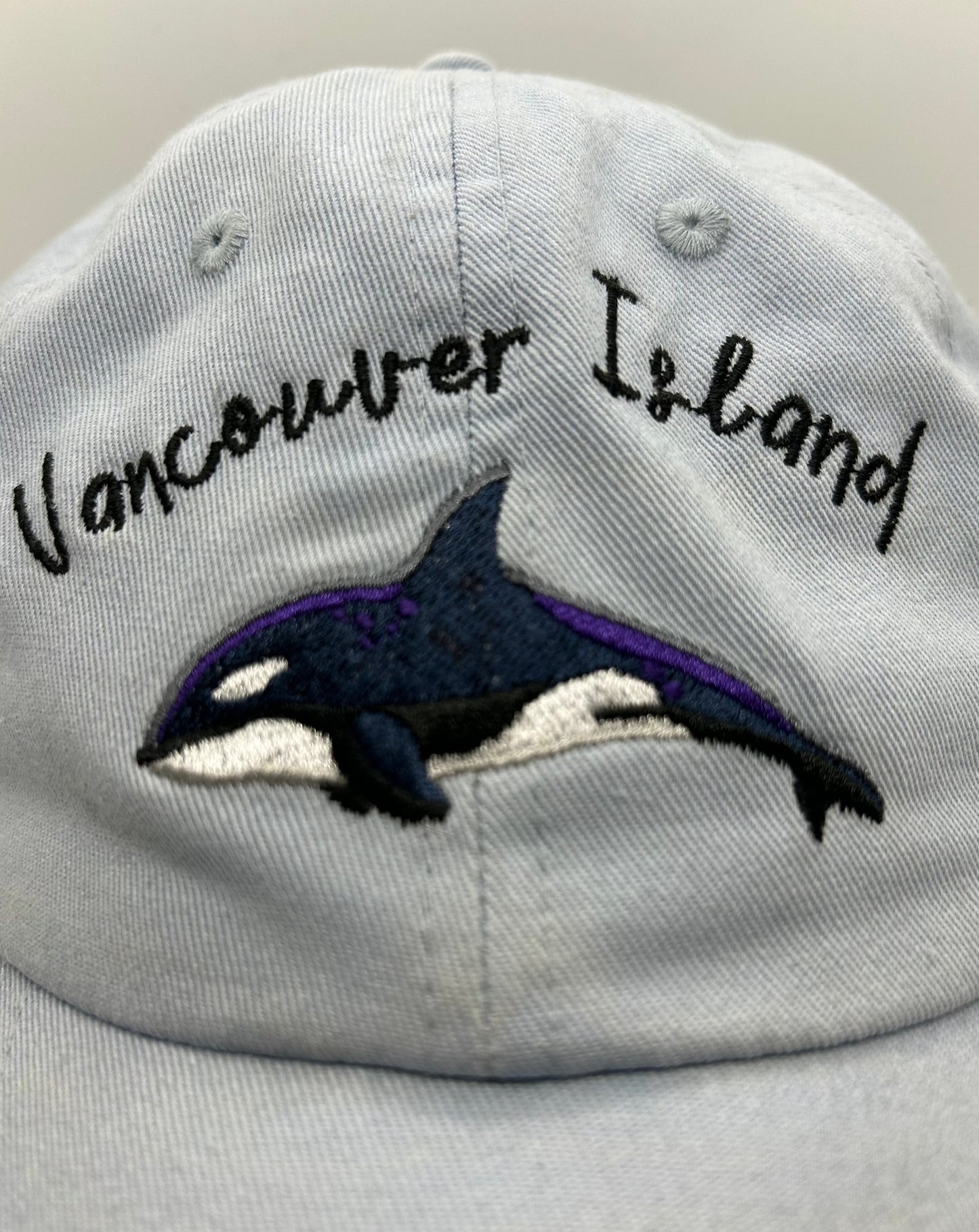 'Orca' Dad Hat – 'Orca' dad hat with a detailed embroidered design, celebrating wildlife and nature in the Gulf Islands.