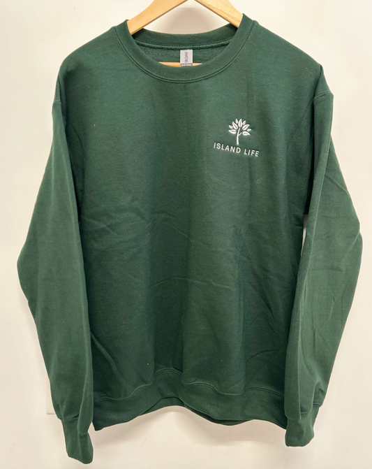 'Forest Green' Embroidered Crewneck Sweatshirt